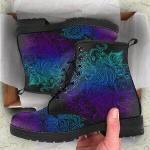 Handcrafted Koi Mandala women's boots